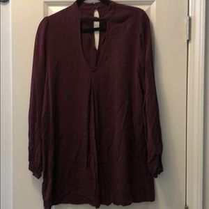 Burgundy Long Sleeve Dress